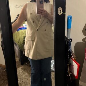 Banana Republic Beige Double-Breasted Vest